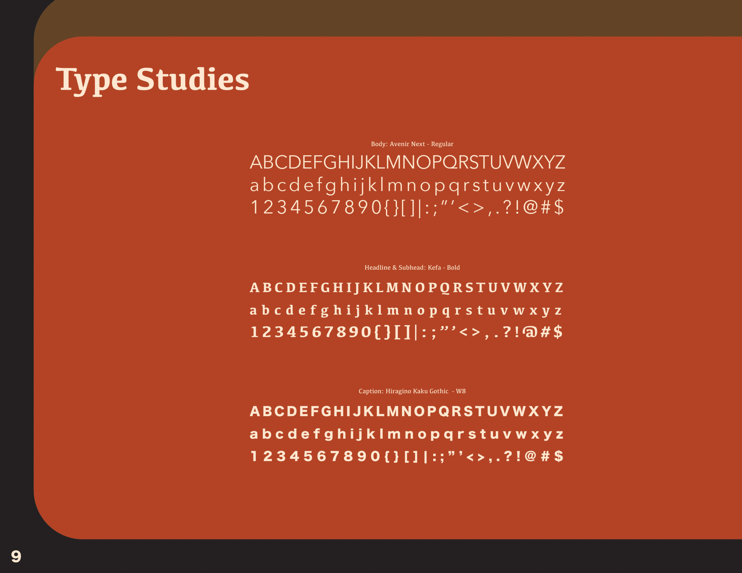 Type Study for Brochure